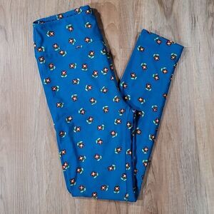 🔺️NWOT LuLaRoe Blue Floral Print Leggings One Size
